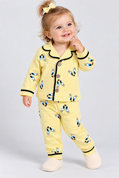 caddekids Baby Girl Pajama Set 100% Cotton Chick Patterned Long Sleeve Front ...