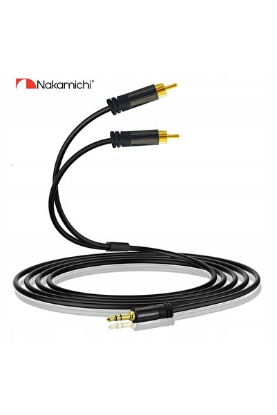 NO BRAND Cablu NAKAMICHI 2RCA - mini jack 3.5mm AUX/Cinch OFC 1m