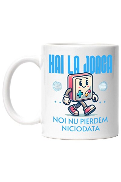 INOVATIX Cana alba personalizata,Maneta De Jocuri Video Vesela Mergand Hai La...