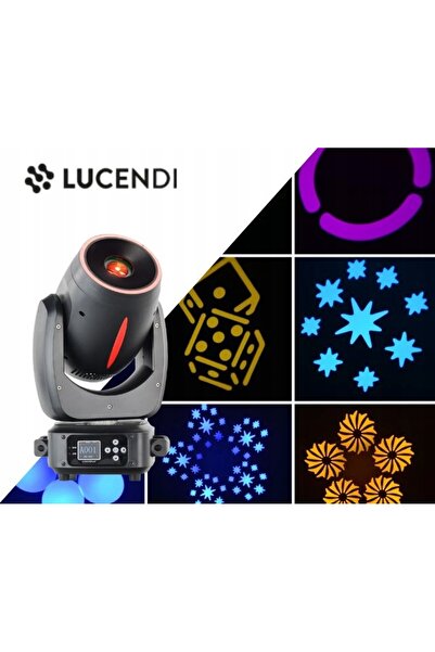 Lucendi Cap mobil SPOT cu inel LED RGB SMD de 120 W, DMX, zoom, prismă și GOBO