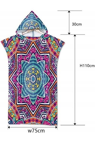 NO BRAND PROSOP DE PLAJĂ 75 x 140cm PONCHO DE PLAJĂ PĂTURĂ DE PLAJĂ CU GLUGĂ