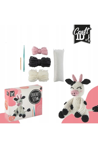 NO BRAND KIT DE CROCHETARE PENTRU ÎNCEPĂTORI URSULEȚ ȘI VĂCĂ DE ÎNFOIMĂLĂNĂRIE