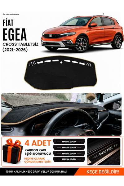 e-biz Fi̇at Egea Cross (2021-2026) Tablet-Free Compatible Glove Box Cover, Gl...