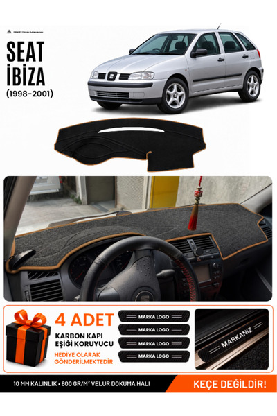 e-biz Seat Ibiza (1998-2001) Compatible Glove Box Cover, Glove Box Case - Bla...