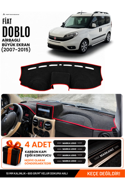 e-biz Fi̇at Doblo (2007-2015) Airbagged Large Screen Compatible Glove Box Cov...