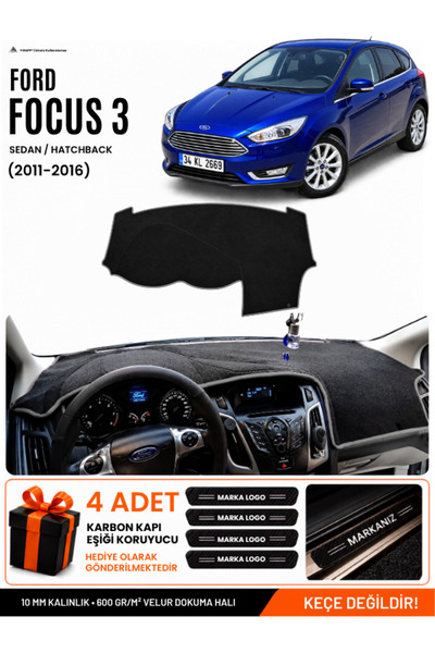 e-biz Ford Focus 3 (2011-2016) Compatible Glove Box Protection, Glove Box Cov...