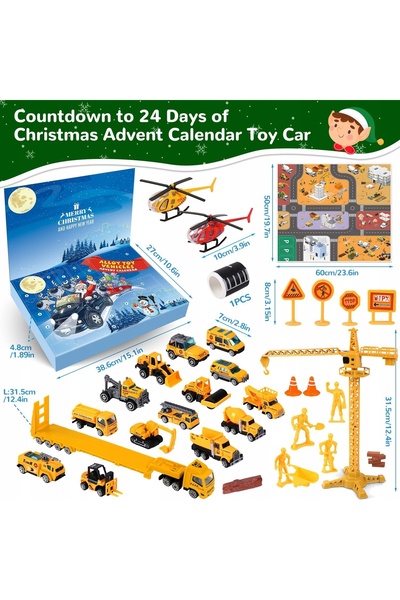 NO BRAND CALENDARUL DE ADVENT PENTRU COPII JUCĂRII DE CONSTRUCȚIE VEHICULE EX...