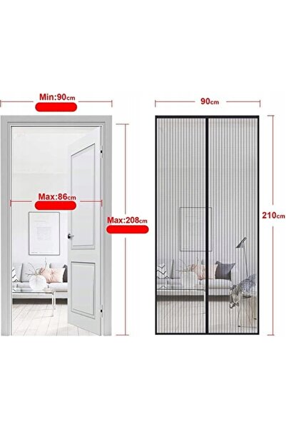 NO BRAND Plasă magnetică anti-țânțari pentru ușă 90 x 210 cm, plasă anti-inse...