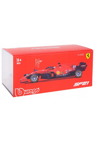 BBURAGO FERRARI SF21 F1 MODEL 1:43 # 55 SAINZ BOX