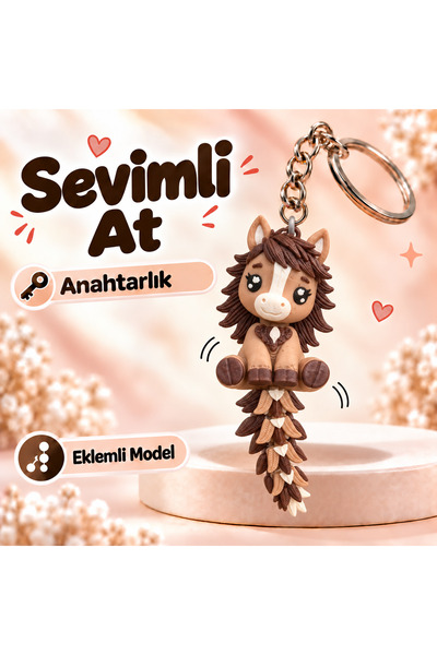 Sevimli At Eklemli Anahtarlık