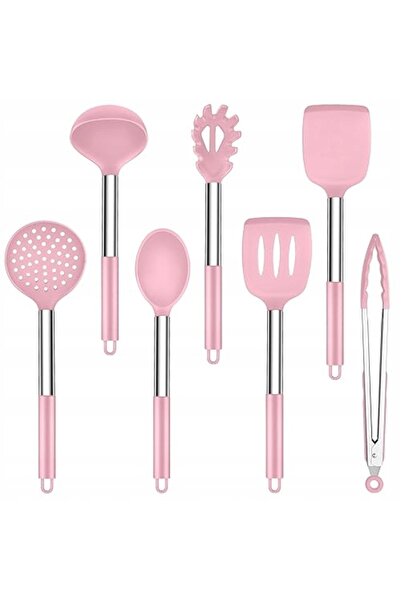 NO BRAND ONADER SET DE 7 PIESE DE UTENSILE DE BUCĂTĂRIE DIN SILICON CU MÂNER DIN