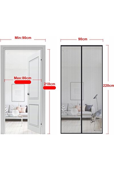 NO BRAND Plasă magnetică anti-țânțari pentru ușă 90 x 220 cm Plasă anti-insec...