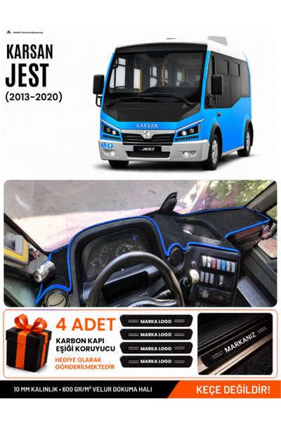 e-biz Karsan Jest (2013-2020) Compatible Dashboard Cover, Dashboard Case - Bl...