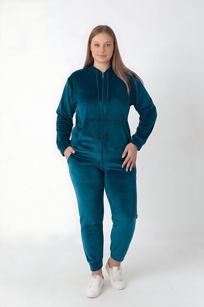 Ryam Mooda Velvet Lycra Plus Size Women's Tracksuit Set