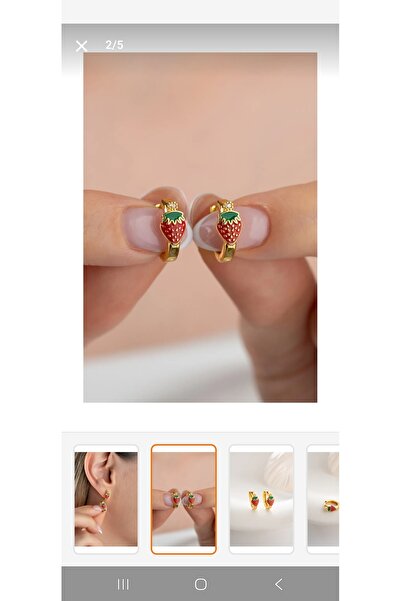 studyosercan2 Strawberry Figured Children's Earrings |   Girl's Earrings |   ...