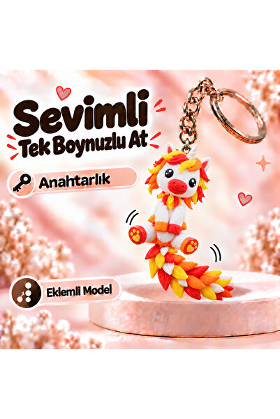 Sevimli Tek Boynuzlu At Anahtarlık