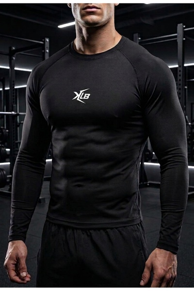 Sapevr Erkek Premium Uzun Kollu Compression Spor Tişörtü - Hızlı Kuruyan Gym ...