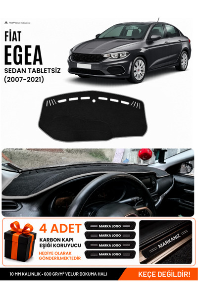 e-biz Fi̇at Egea Sedan (2007-2021) Tablet-Free Compatible Dashboard Cover, Da...