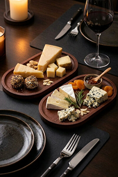 Snippy Cheese - 2'li Bambu Peynir Sunum Servis Tepsisi Bambu Servis Sunum Tah...