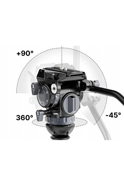 ulanzi Profesional, de mare rezistență, Video T045, Cap rotativ 360, 75mm, 10kg