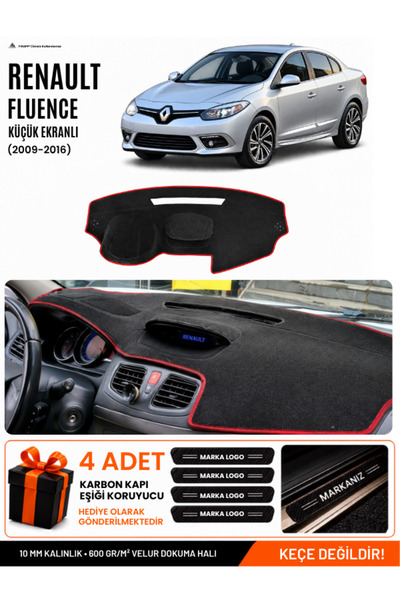 e-biz Renault Fluence Small Screen (2009-2016) Compatible Dashboard Cover - B...