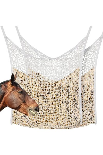 ALMEKAQUZ 2Pcs Professional Slow Feed Hay Nets, 35"x31" Extra Large Hay Bags ...