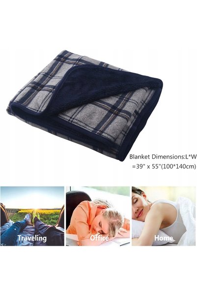 NO BRAND Pătură tip șal din fleece polar cu mâneci, moale, 100x140
