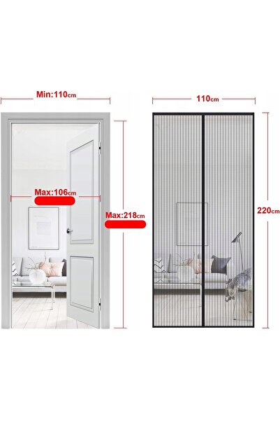 NO BRAND Plasă magnetică anti-țânțari pentru ușă 110 x 220cm Plasă anti-insec...