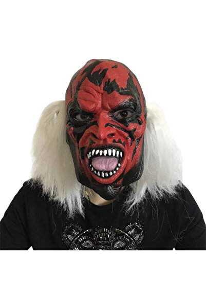 OEM Masca horror Vrăjitorul cu față roșie și păr alb, bazată pe personajul Sc...