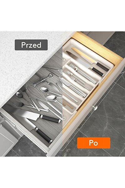 NO BRAND Organizator reglabil de tacâmuri pentru sertarul dulapului de bucătărie