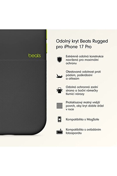 Beats Husă robustă MagSafe pentru Apple iPhone 17 Pro cu protecție cameră, ne...