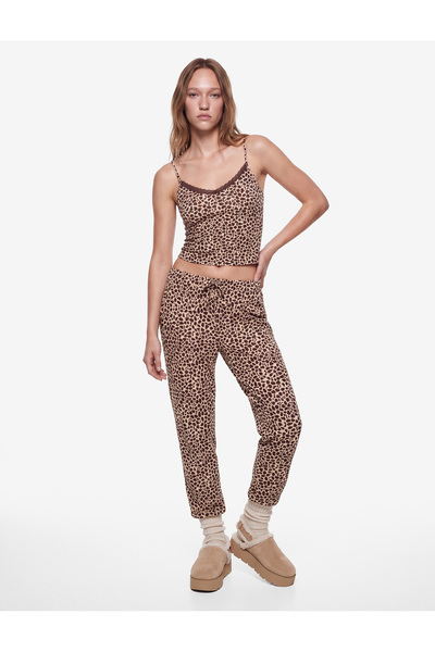 Koton Leopard Patterned, Tie-Waist, Side Pockets, Comfortable Cut Pajama Bottoms