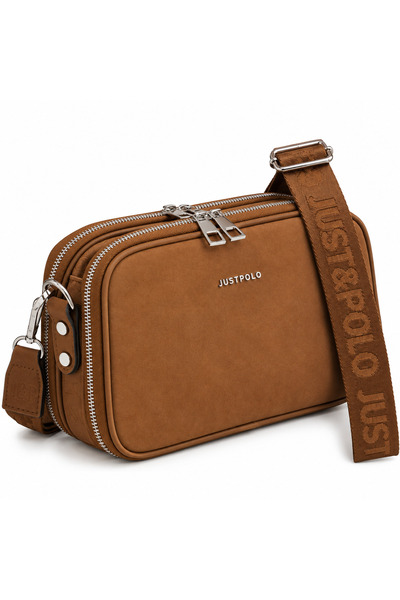 Just Polo Women's Shoulder Bag Suede Leather Adjustable Strap Multi-Compartme...