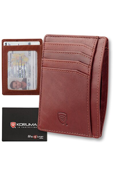 KORUMA Portofel ultra subțire pentru bărbați cu protecție RFID, din piele nat...