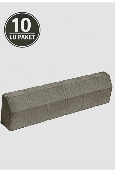 Beton Bordür Taşı 10LU Paket 50X12X7 cm Gri Sınır Elemanı