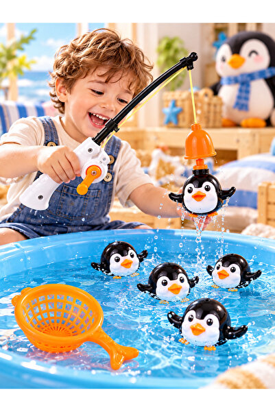 SAZE Mıknatıslı Penguen Yakalama Olta Seti 6 Parça – Eğlenceli ve Eğitici Yak...