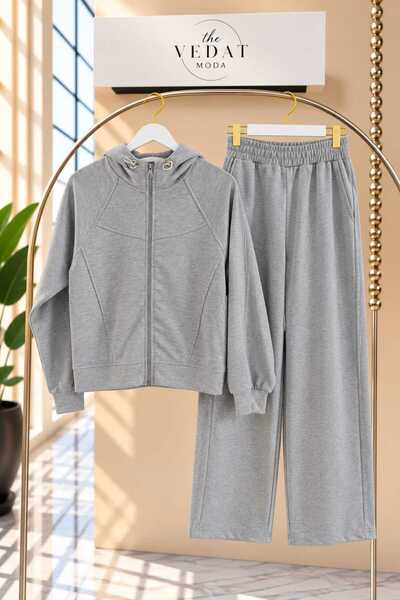 MODA VEDAT Women's Zippered Hooded Pants Set -0900