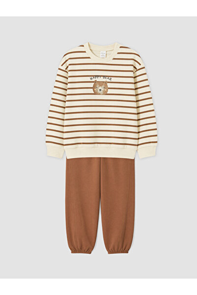 LC Waikiki Quality Pieces from Çelebi Store Striped Baby Boy Sweatshirt and S...