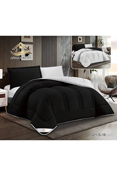 Afkar Albayet 4-Piece Double Sided Plain Duvet Cover – Filled Comforter with ...