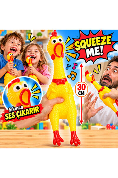30 CM Çığlık Atan Öten Tavuk Sesli Şaka Oyuncağı – Sıkınca Bağıran Komik