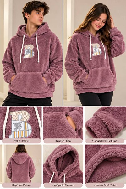 Genel Markalar UNISEX PELUŞ KAPŞONLU SWEATSHIRT