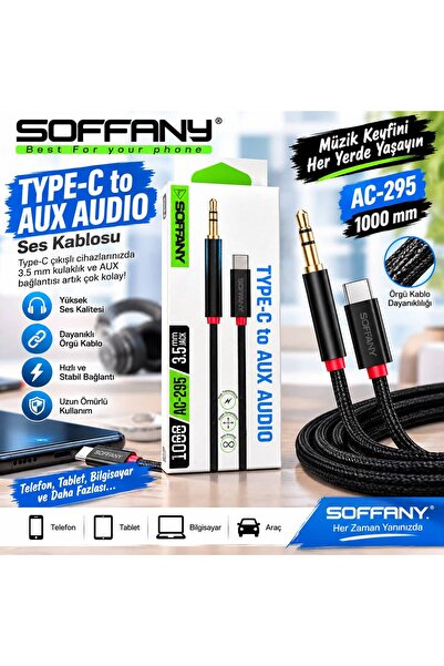 Lisinya Soffany Ac-295 Wicker Braided Type-C Aux Audio Cable (1 Meter) -