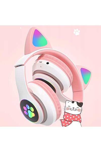 NO BRAND Căști Bluetooth over-ear cu urechi de pisică, wireless + cablu USB-A...