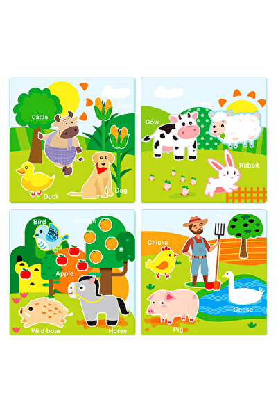 Picodino Carte magnetică cu puzzle magnetic Animale de fermă