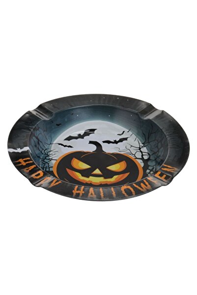 OEM Μεταλλικό Τασάκι με Σχέδιο Κολοκύθας Halloween Ø14cm