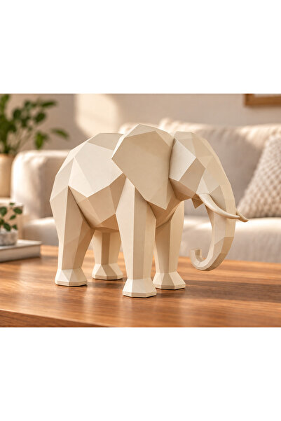 Smug Design 3D Elephant Low Poly Dekoratif Obje