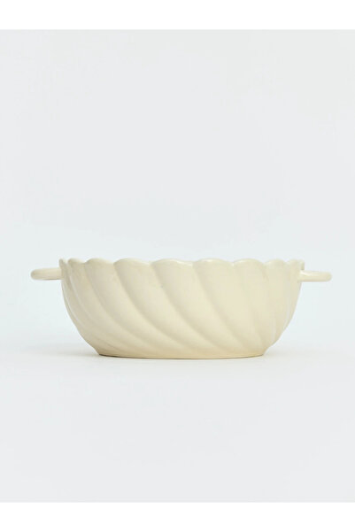 LC Waikiki Lcw Home Mixed Twisted Patterned Bowl with Wavy Edges and Handle