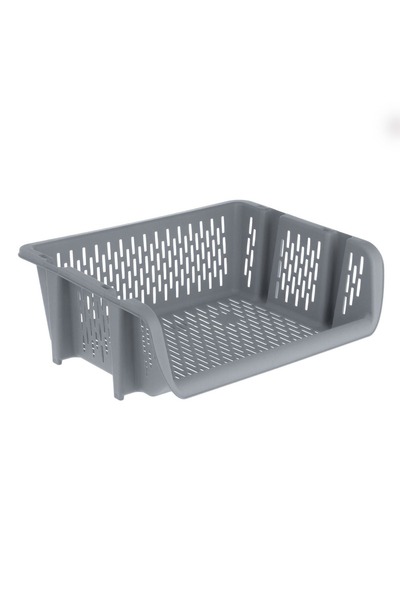 CATIANO Cos de Depozitate cu Deschidere Stivuibil Gri 39x30.5x13cm