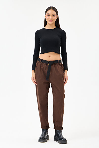 della moor Women's Brown Italian Belted Lycra Carrot Shalwar Trousers Size 40...