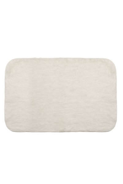 CATIANO Covoras Decorativ din Imitatie de Blana Ecru cu Fire Lungi 120x80cm